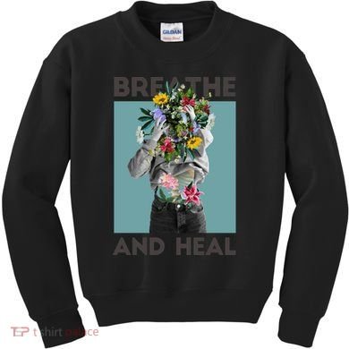 Breathe And Heal Floral Kids Sweatshirt