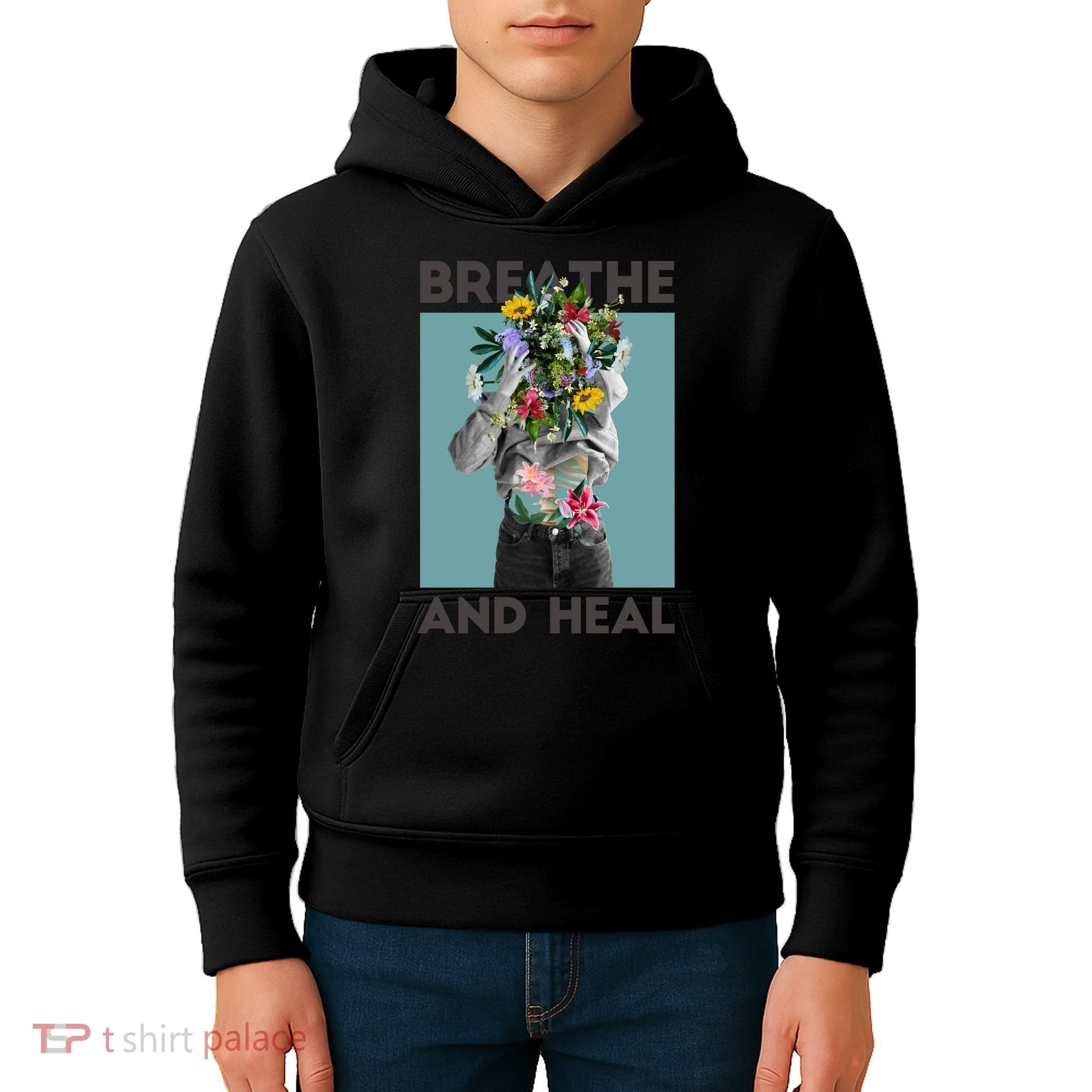 Breathe And Heal Floral Kids Hoodie