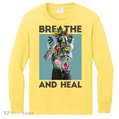 Breathe And Heal Floral Kids Long Sleeve Shirt