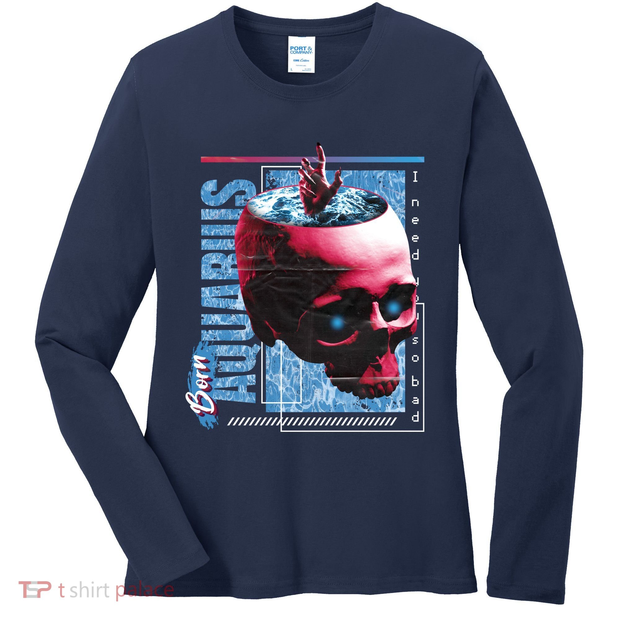 Born Aquarius Horoscope Women's Long Sleeve Shirt