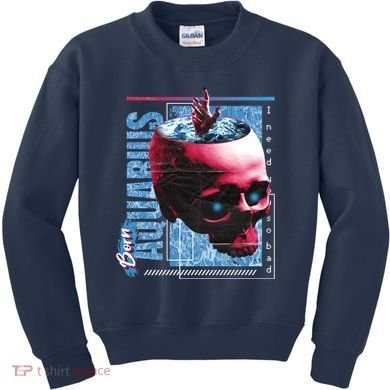 Born Aquarius Horoscope Kids Sweatshirt