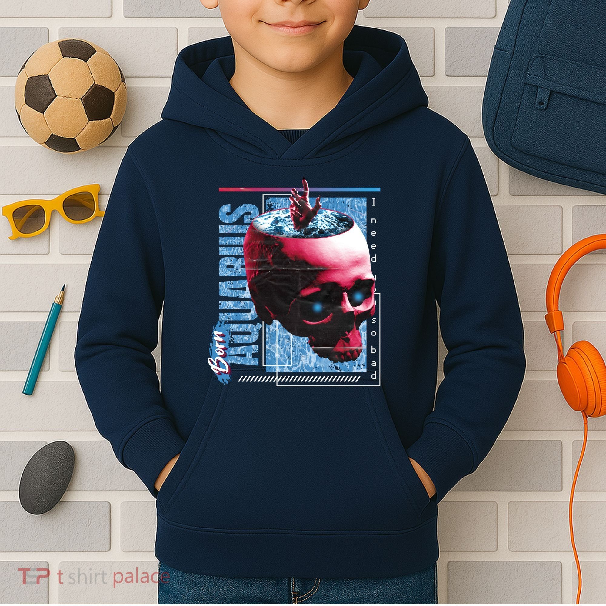 Born Aquarius Horoscope Kids Hoodie