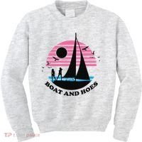 Boats And Hoes Retro Sunset Funny Kids Sweatshirt thumb 0