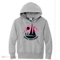 Boats And Hoes Retro Sunset Funny Kids Hoodie thumb 0