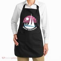 Boats And Hoes Retro Sunset Funny Apron thumb 2