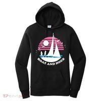 Boats And Hoes Retro Sunset Funny Women's Hoodie thumb 0