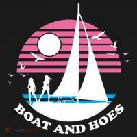 Boats And Hoes Retro Sunset Funny Women's Hoodie thumb 2