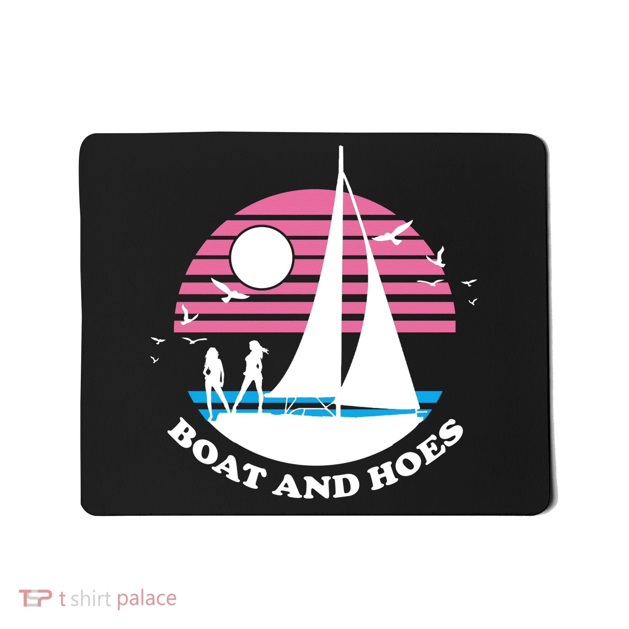 Boats And Hoes Retro Sunset Funny Mousepad