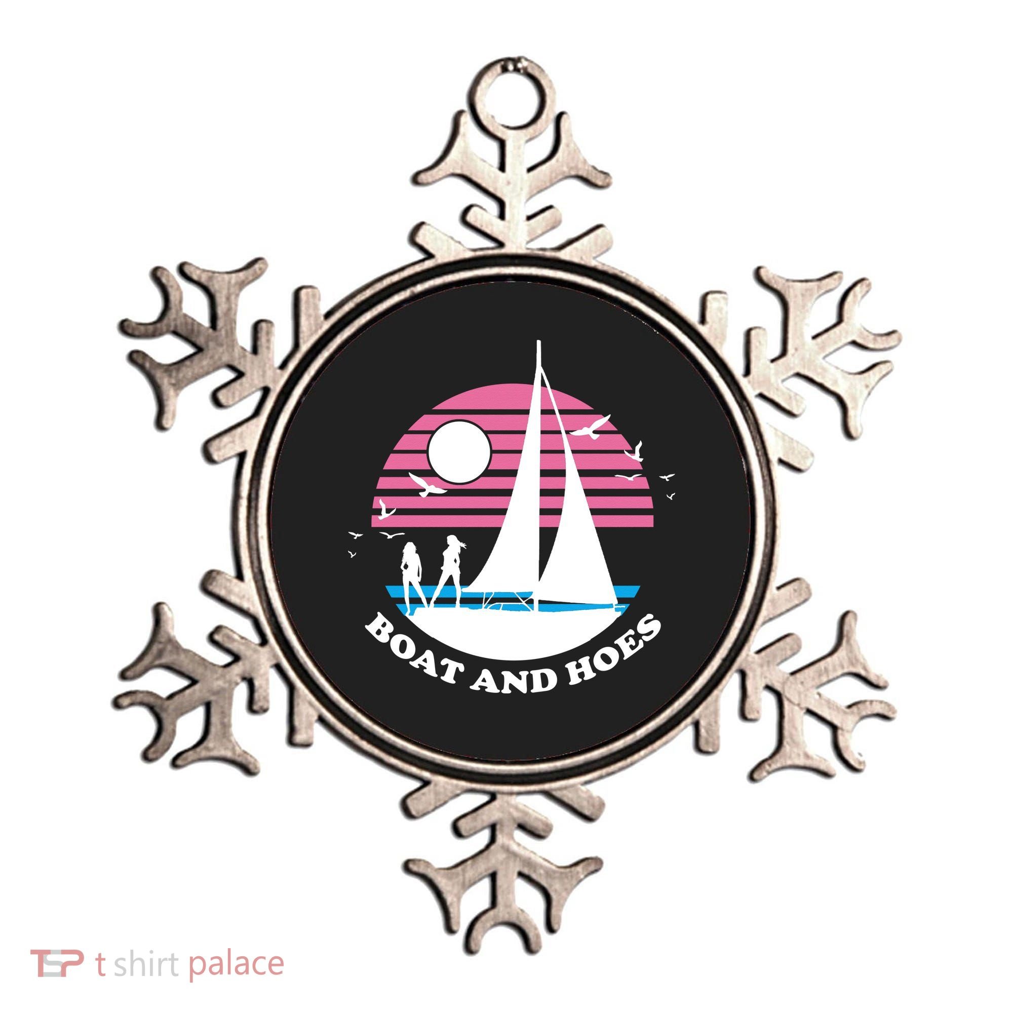 Boats And Hoes Retro Sunset Funny Ornament