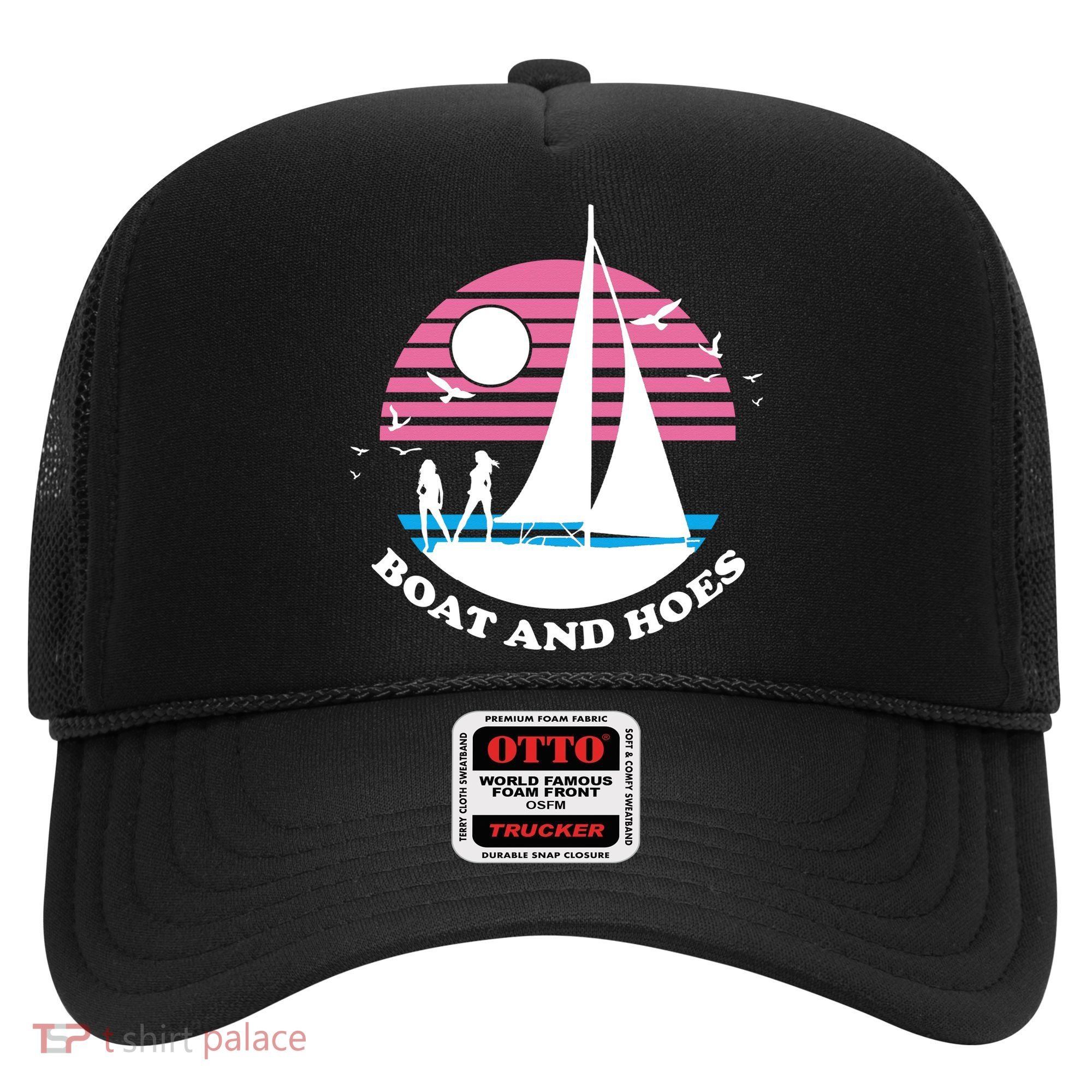 Boats And Hoes Retro Sunset Funny Hat