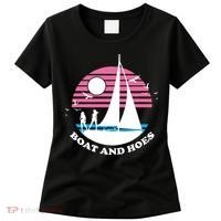 Boats And Hoes Retro Sunset Funny Women's T-Shirt thumb 0