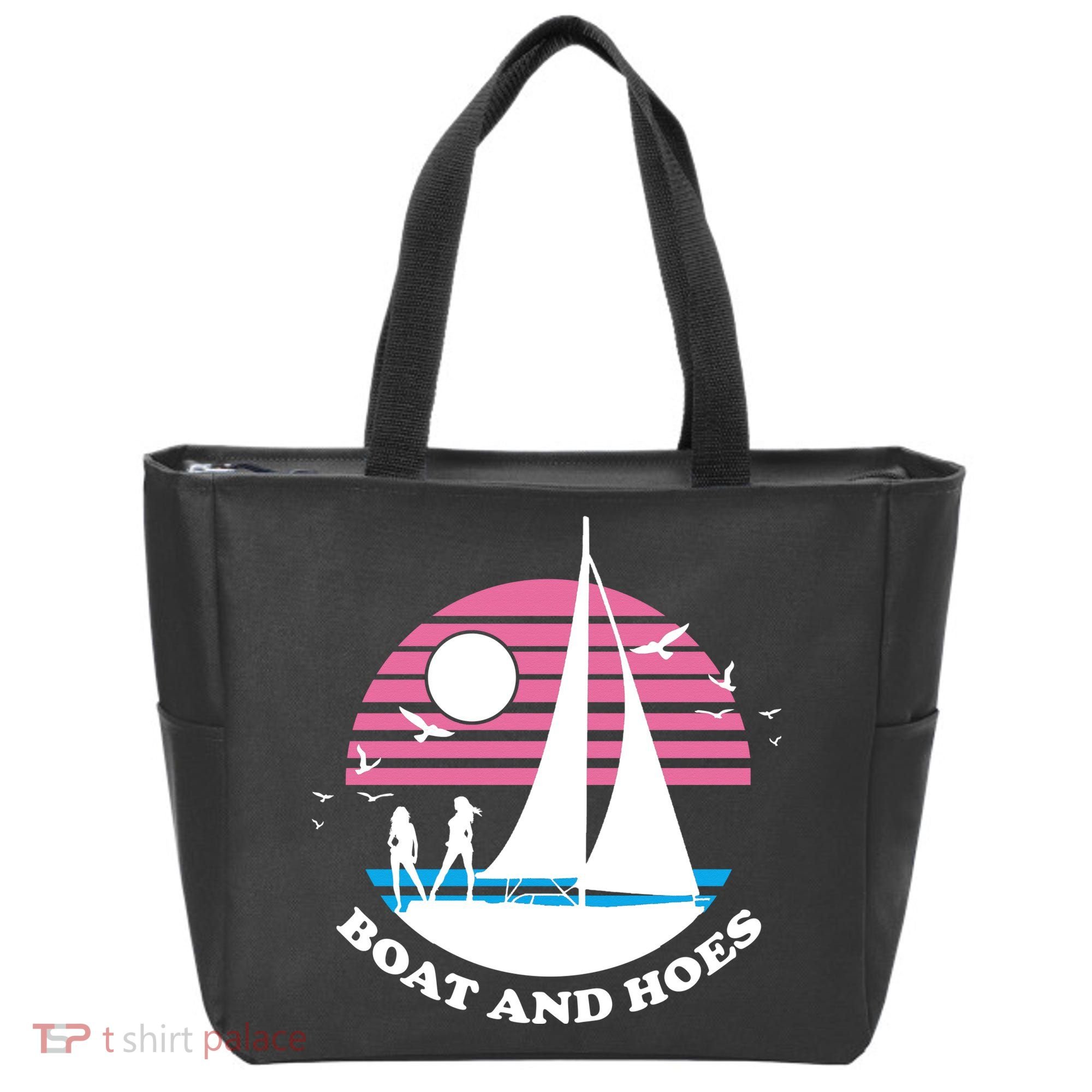 Boats And Hoes Retro Sunset Funny Tote Bag