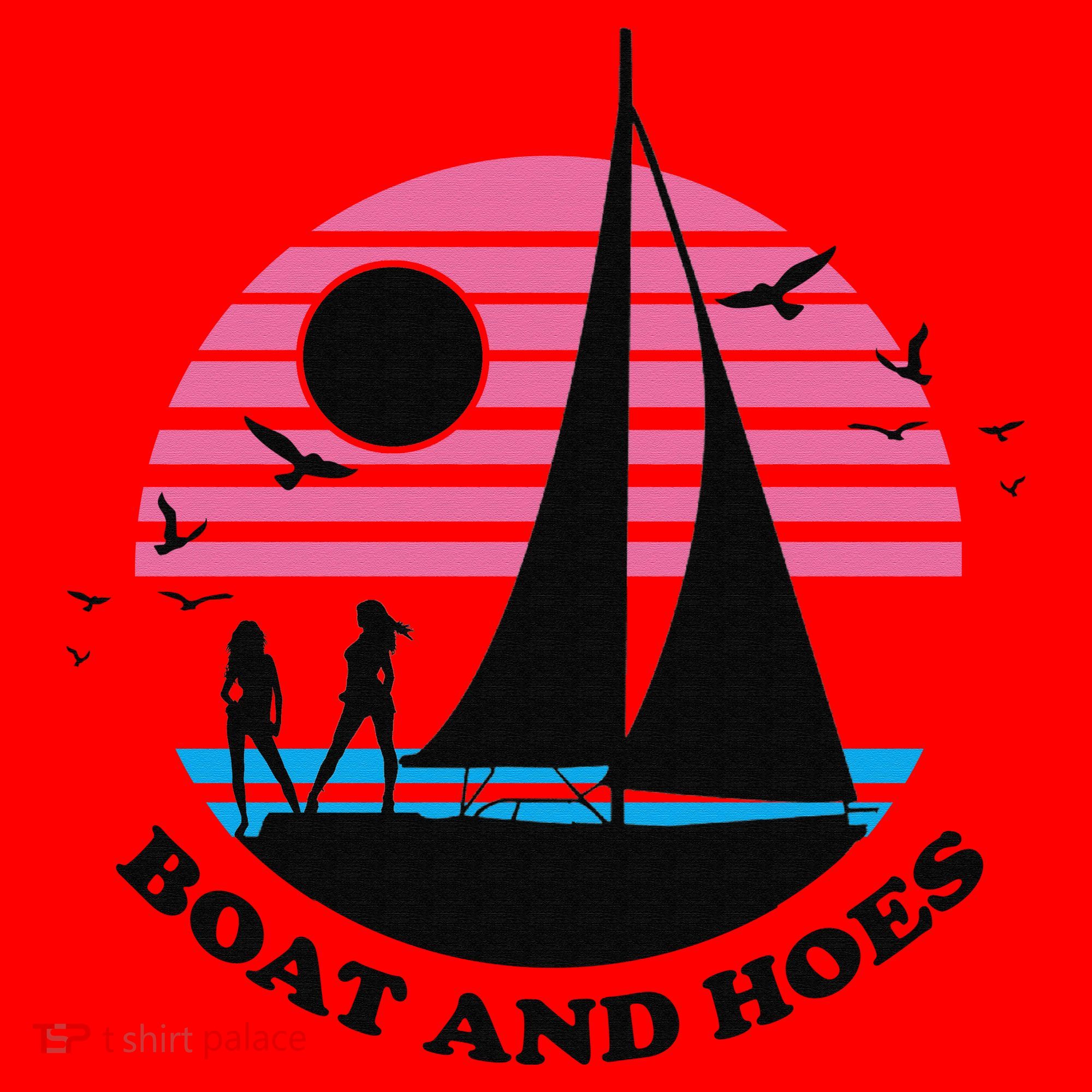 Boats And Hoes Retro Sunset Funny Santa Hat