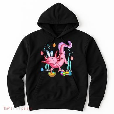 Bunny Axolotl Hunting Easter Eggs Basket Costume Hoodie