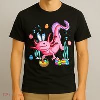 Bunny Axolotl Hunting Easter Eggs Basket Costume T-Shirt thumb 3