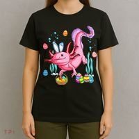 Bunny Axolotl Hunting Easter Eggs Basket Costume T-Shirt thumb 4