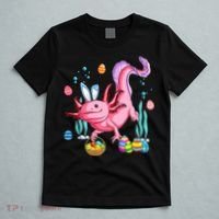 Bunny Axolotl Hunting Easter Eggs Basket Costume T-Shirt thumb 5