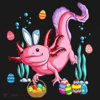Bunny Axolotl Hunting Easter Eggs Basket Costume Pajama Set thumb 2