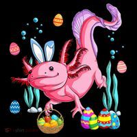 Bunny Axolotl Hunting Easter Eggs Basket Costume Mousepad thumb 1