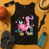 Bunny Axolotl Hunting Easter Eggs Basket Costume Tank Top thumb 4