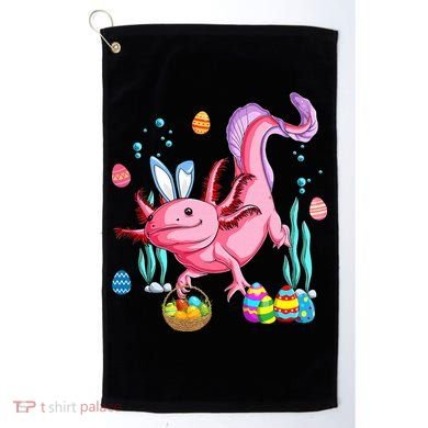 Bunny Axolotl Hunting Easter Eggs Basket Costume Golf Towel