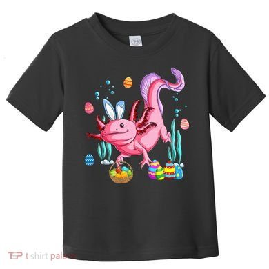 Bunny Axolotl Hunting Easter Eggs Basket Costume Toddler T-Shirt