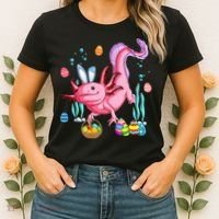 Bunny Axolotl Hunting Easter Eggs Basket Costume Women's T-Shirt thumb 2
