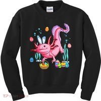 Bunny Axolotl Hunting Easter Eggs Basket Costume Kids Sweatshirt thumb 0