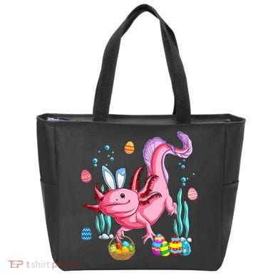 Bunny Axolotl Hunting Easter Eggs Basket Costume Tote Bag
