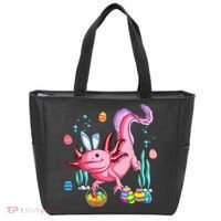 Bunny Axolotl Hunting Easter Eggs Basket Costume Tote Bag thumb 0