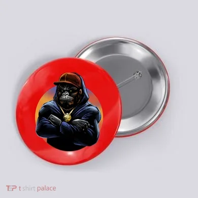 Bad Ass Hip Hop Monkey Button