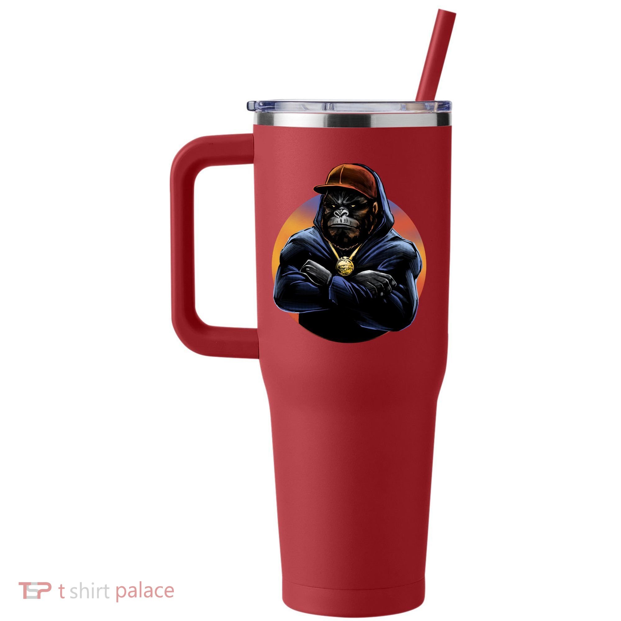 Bad Ass Hip Hop Monkey 40oz Vacuum Insulated Stainless Steel Travel Tumbler