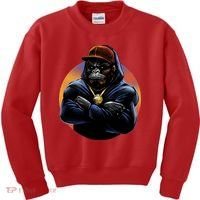 Bad Ass Hip Hop Monkey Kids Sweatshirt thumb 0
