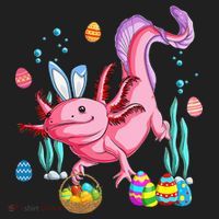 Bunny Axolotl Hunting Easter Eggs Basket Women's Sweatshirt thumb 2