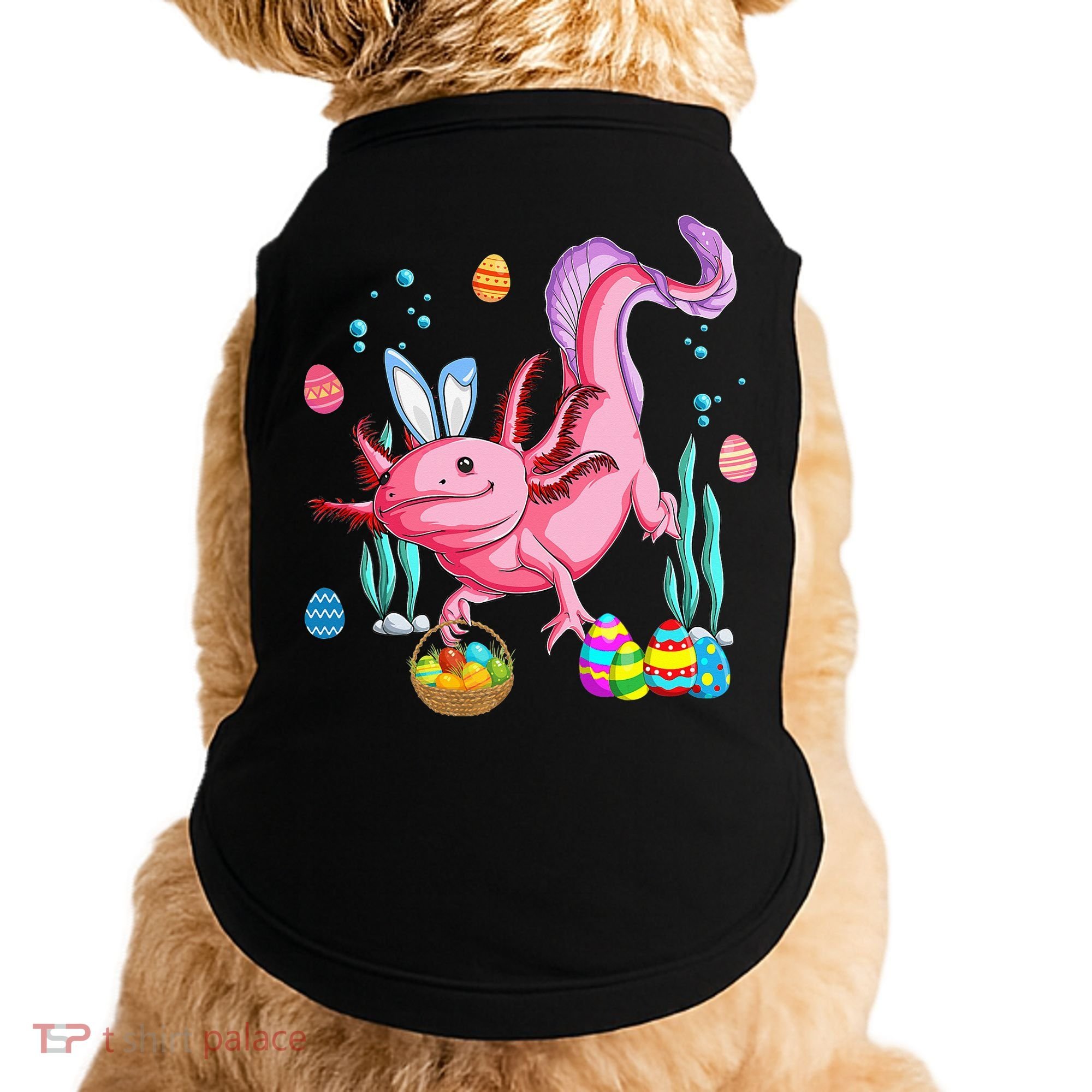Bunny Axolotl Hunting Easter Eggs Basket Doggie Tank