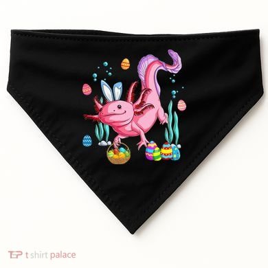 Bunny Axolotl Hunting Easter Eggs Basket USA-Made Doggie Bandana