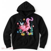 Bunny Axolotl Hunting Easter Eggs Basket Hoodie thumb 0