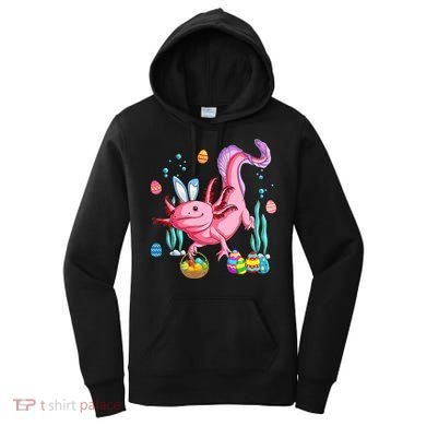 Bunny Axolotl Hunting Easter Eggs Basket Women's Hoodie