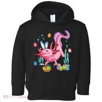 Bunny Axolotl Hunting Easter Eggs Basket Toddler Hoodie thumb 0