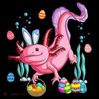 Bunny Axolotl Hunting Easter Eggs Basket Toddler Hoodie thumb 2