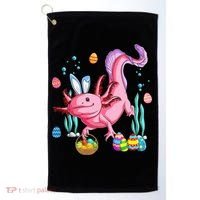 Bunny Axolotl Hunting Easter Eggs Basket Golf Towel thumb 0