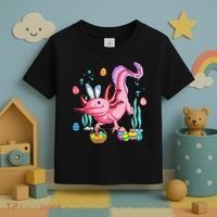Bunny Axolotl Hunting Easter Eggs Basket Toddler T-Shirt thumb 3