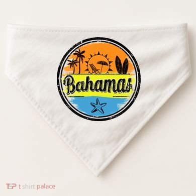 Bahamas Retro Circle USA-Made Doggie Bandana