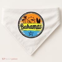 Bahamas Retro Circle USA-Made Doggie Bandana thumb 0