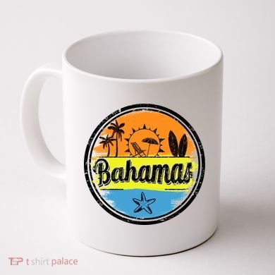 Bahamas Retro Circle Coffee Mug