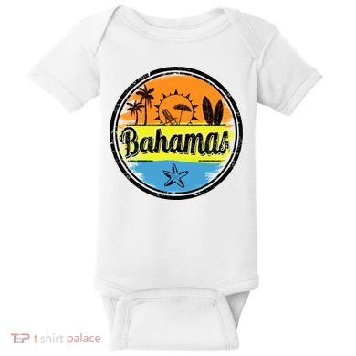 Bahamas Retro Circle Baby Bodysuit