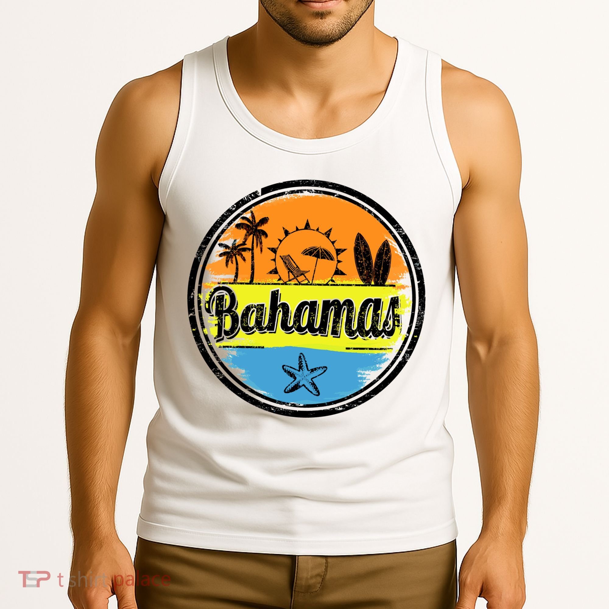 Bahamas Retro Circle Tank Top
