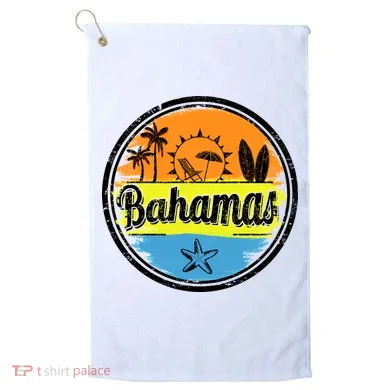 Bahamas Retro Circle Golf Towel