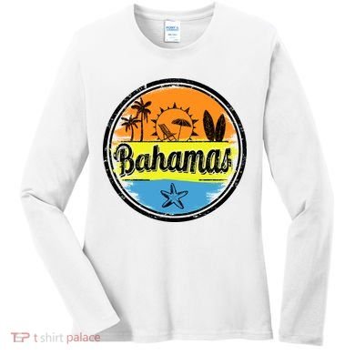 Bahamas Retro Circle Women's Long Sleeve Shirt