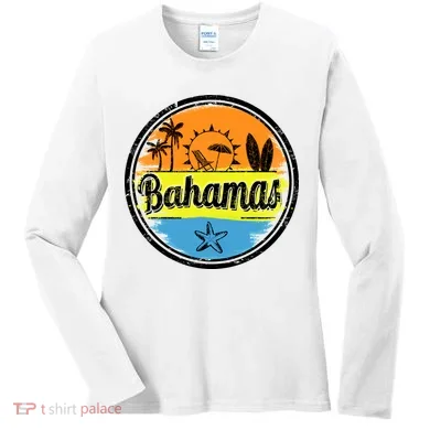 Bahamas Retro Circle Women's Long Sleeve Shirt